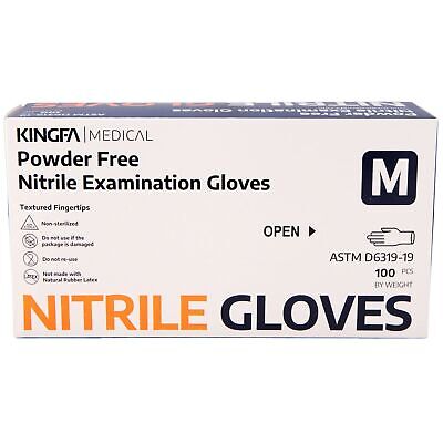 KINGFA Nitrile Medical Exam Gloves - 510(k), Powder Free, Latex Free, 4 mil T...