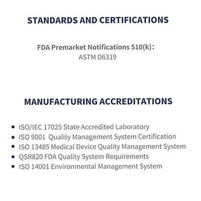 KINGFA Nitrile Medical Exam Gloves - 510(k), Powder Free, Latex Free, 4 mil T...