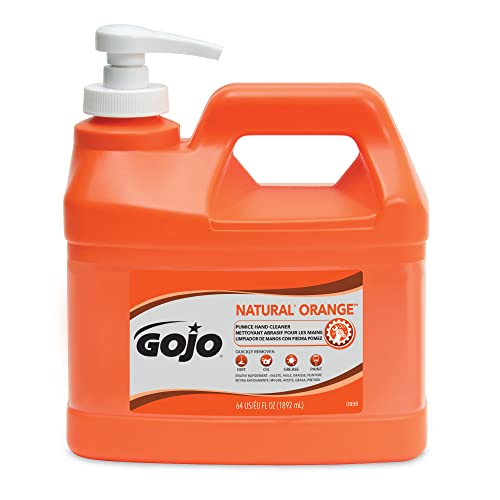 GOJO NATURAL Pumice Hand Cleaner 1 Gallon Quick Acting Lotion with Pump Bottle Pack of - 0955-02