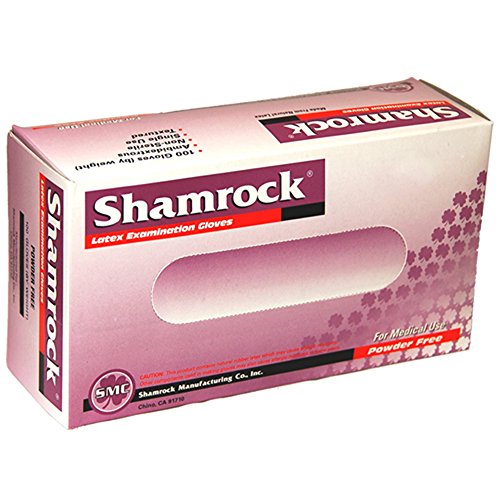 Shamrock Medical Grade Examination Glove, 4.5 mil -5 mil, Powder-Free, Textured Rubber Latex, Non Sterile