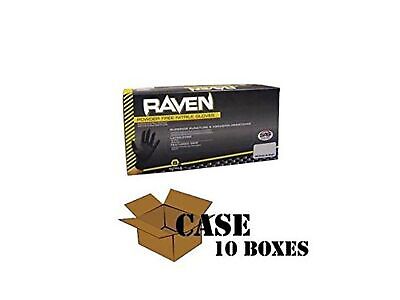SAS Safety 66517 Raven Powder-Free Disposable Black Nitrile 6 Mil Gloves, Med...