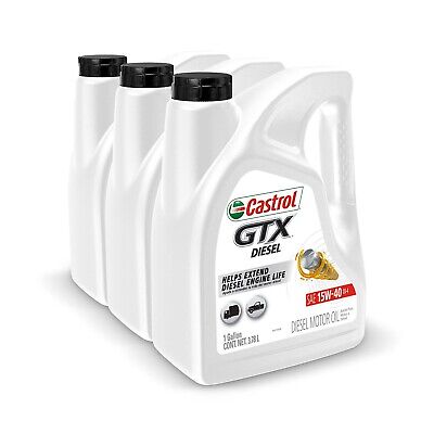 Castrol GTX Diesel 15W-40 CK-4 Motor Oil - 1 Gallon, (Pack of 3)