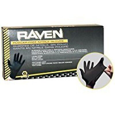SAS Safety 66517 Raven Powder-Free Disposable Black Nitrile 6 Mil Gloves, Med...