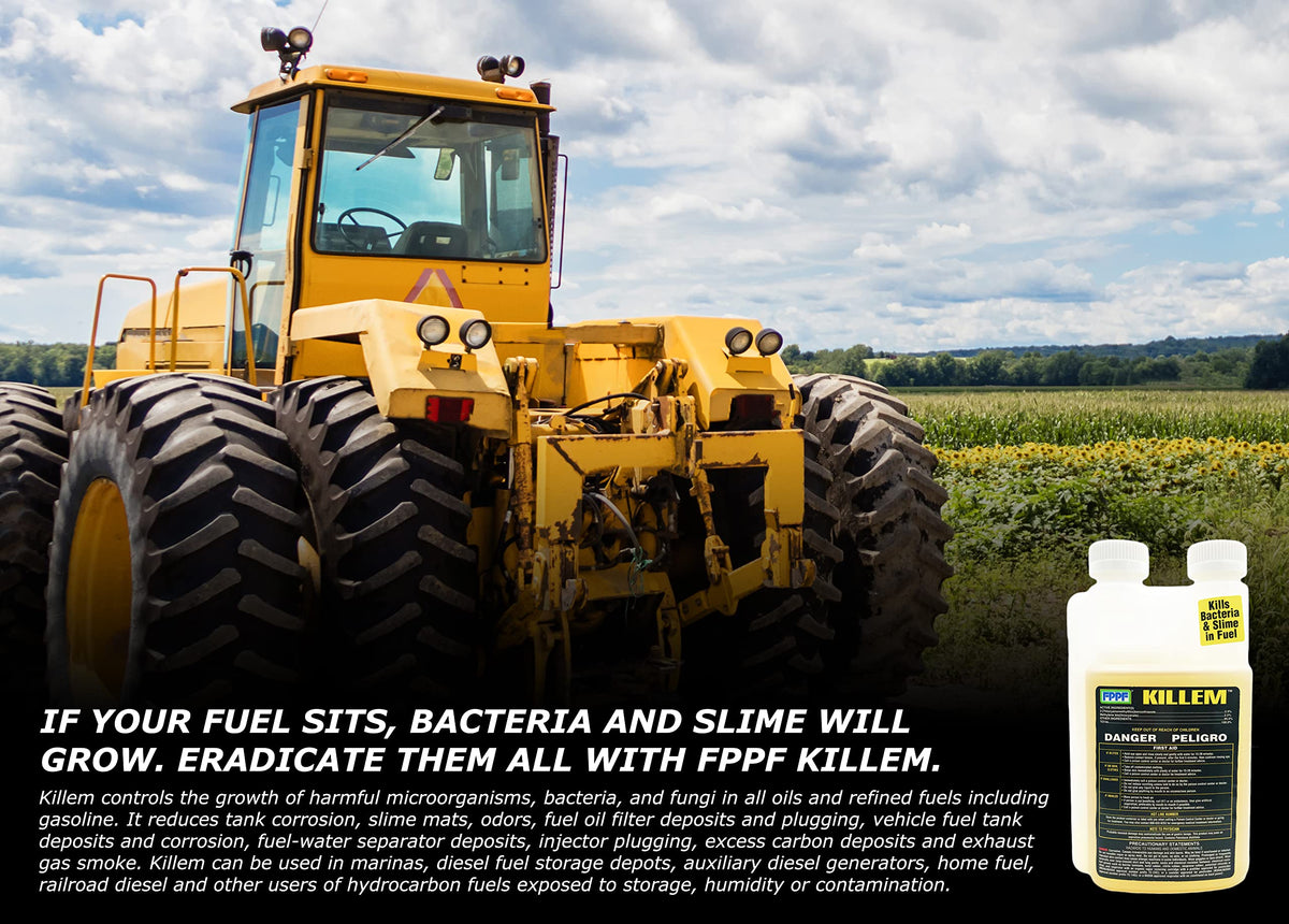 FPPF 00119 KILLEM BIOCIDE 16 OZ. BOTTLE, TREATS 1920 GALLONS OF DIESEL FUEL P...