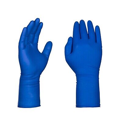 GLOVEWORKS HD Medical Blue Latex Gloves, Box of 50, 13 Mil, Size Medium, 12 I...