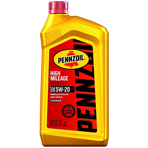 Pennzoil High Mileage Synthetic Blend 5W-20 Motor Oil for Vehicles Over 75K Miles (1-Quart, Case of 6)