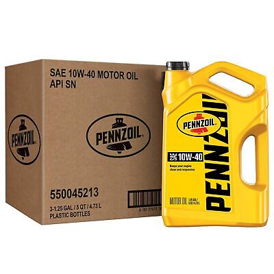 Pennzoil 550045213-3PK 5 Quart 10W-40 Motor Oil (SN Jug 3pk.)