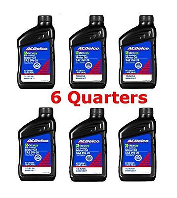 ACDelco 109236 0W-20 dexos1 Gen 2 Full Synthetic Motor Oil 1 Quart (6 pack)