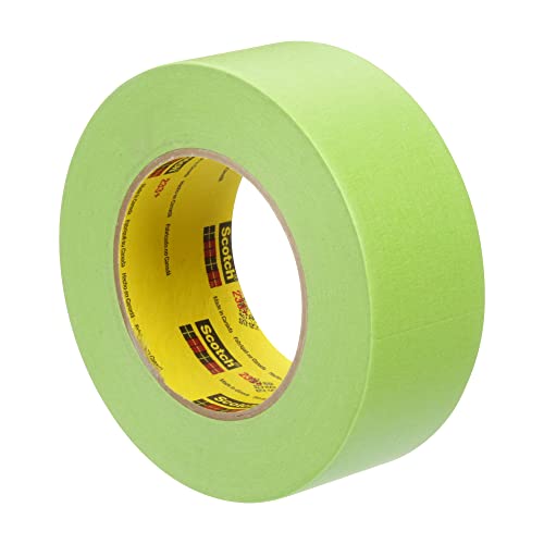 3M Scotch Performance Masking Tape 233+ 26340, Moisture Resistant, Flexible, Green Color, 48 mm x 55 m, 12/Case