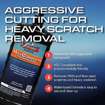Presta MaxComplete - Professional Grade Cutting Compound for Watercraft and R...