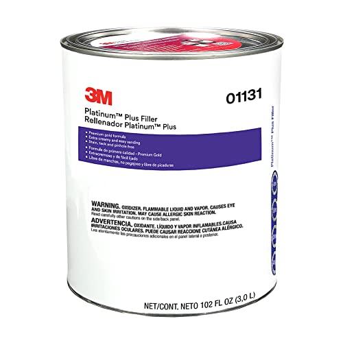 3M Platinum Plus Filler 01131, Lightweight, Stain Free, Tack Free, Quick Application, 1 gallon