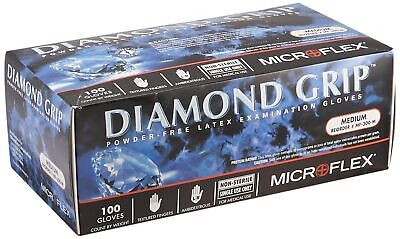 Microflex MF-300-M Diamond Grip Powder-Free Examination Glove, 9.6" Length, 5...