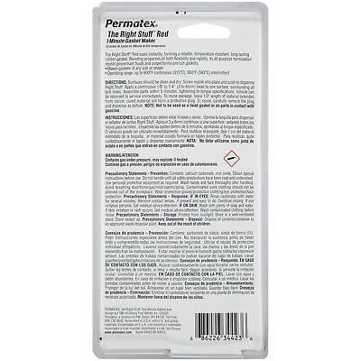 Permatex 34423 Right Stuff 1 Minute Red High Temperature Gasket Maker, 3 oz