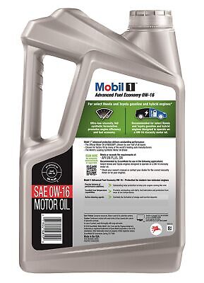 Mobil 1 Advanced Fuel Economy Full Synthetic Motor Oil 0W-16, 5 Quart