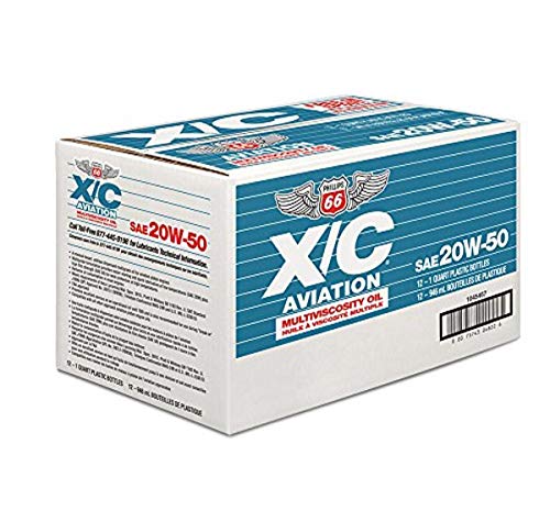 Phillips 66 1045457-12 PK X/C Aviation Oil 20W50-1 Quart, 32. Fluid_Ounces, 12 Pack