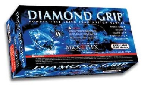 Microflex MF300XL Powder Free Diamond Grip Latex Gloves XL (100 Gloves per Box) (5 Pack)