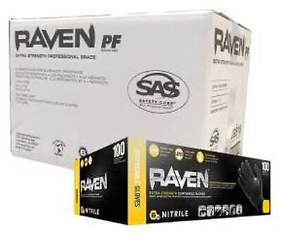 SAS Safety Raven Nitrile Exam Powder Free Gloves 6Mil - Case Size XX-Large