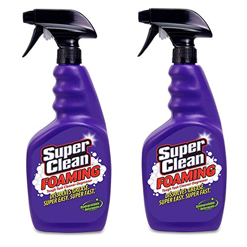 Super Clean Foaming Multi-Surface All Purpose Cleaner Degreaser Spray, Biodegradable, Full Concentrate, 32 Ounce, Pack of 2