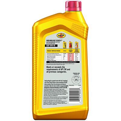 Pennzoil High Mileage Motor Oil 10W-40 – 1 Quart (Pack of 6)