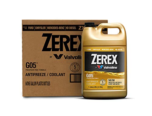 Zerex G05 Phosphate Free 50/50 Prediluted Ready-to-Use Antifreeze/Coolant 1 GA, Case of 6