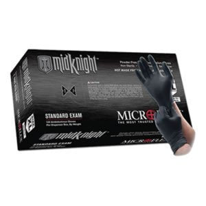 Microflex Midknight Powder-Free Medical Grade Nitrile Exam Gloves (1000 Gloves)