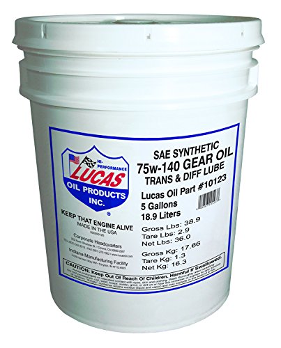 Lucas Oil 10123 Synthetic Sae 75w-140 Trans & Differetial Lube/1x1/5 Ga