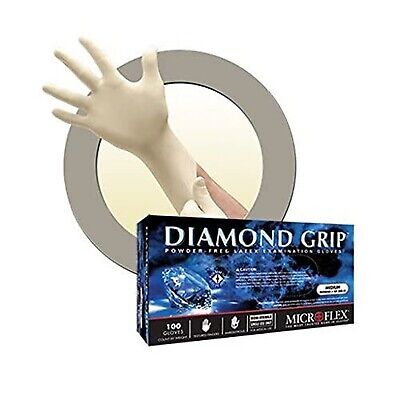 Microflex MF300L Diamond Grip Latex, Powder-Free Gloves, Box of 100, Size Lar...