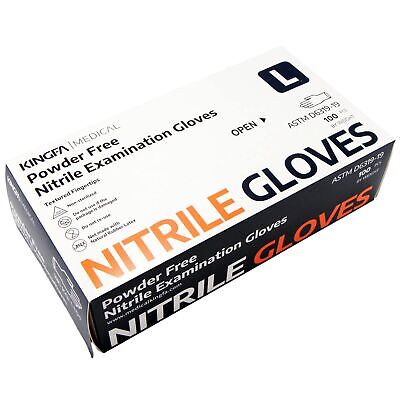 KINGFA Nitrile Medical Exam Gloves - 510(k), Powder Free, Latex Free, 4 mil T...