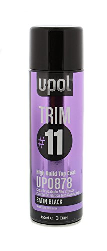 U-POL 0878 Trim 11 High Build Top Coat, Satin Black, 450 ml Aerosol
