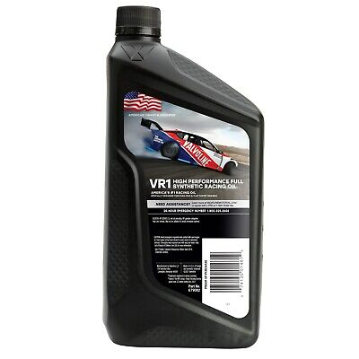 Valvoline VR1 Racing Synthetic SAE 20W-50 High Performance High Zinc Motor Oi...