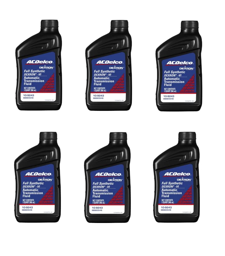 ACDelco 109243 Dexron-VI Full Synthetic Automatic Transmission Fluid 1 Quart (6 Pack)