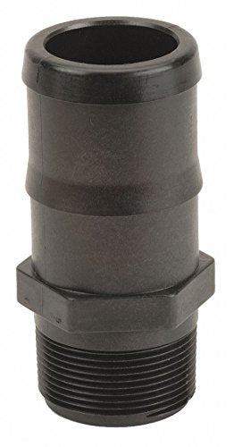 Banjo Barbed x MNPT Adapter, Polypropylene, 2" Barb Size, Black