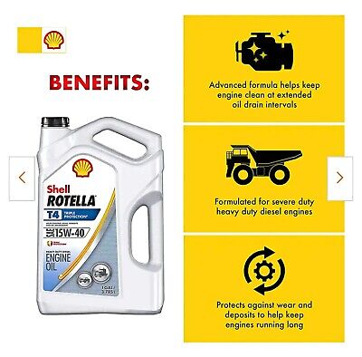 Shell Motor Oil Rotella T Heavy Duty Sae 15w-40 Gal.