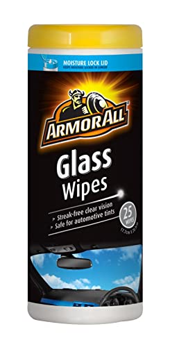 Armor All Car Interior Cleaner Glass Wipes - Cleaning for Cars And Truck And Motorcycle, 25 Count (Pack of 6), 10865