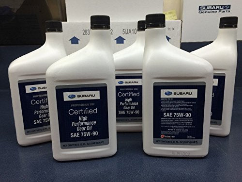 Subaru 75W90 Extra S Gear & Transmission Fluid - 5 quart Bottles Sti Wrx Genuine SOA427V1700 X5