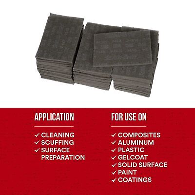 3M Scotch-Brite Ultra Fine Grade 7448B Hand Pad, Case of 60, 6 in x 9 in Hand...