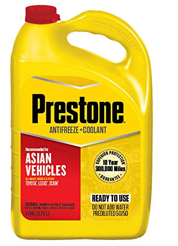 Prestone AF6200-6PK 50/50 Antifreeze/Coolant for Asian Vehicles (Red), 1 Gallon, (Pack of 6)