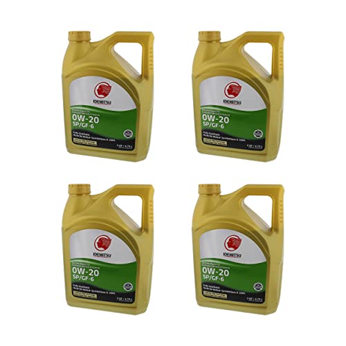 Idemitsu 0w20 Synthetic Motor Oil, 4pk - Car Oil 0W-20 Full Synthetic Engine Oil, Automotive Engine Car Oil SP GF-6-1 Oil