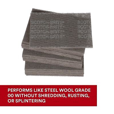 3M Scotch-Brite Ultra Fine Grade 7448 Hand Pad, Pack of 20, 6 in x 9 in Hand ...