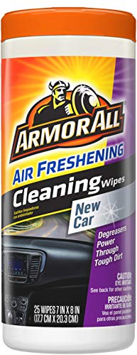 Armor All Car Interior Cleaner Wipes for Dirt & Dust - Cleaning for Cars & Truck & Motorcycle, New Car, 25 Count, 17952