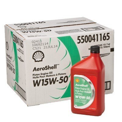 Aeroshell SHAEW155-12 15W50 Shell Aviation Oil, 1 Quart, 12 Pack