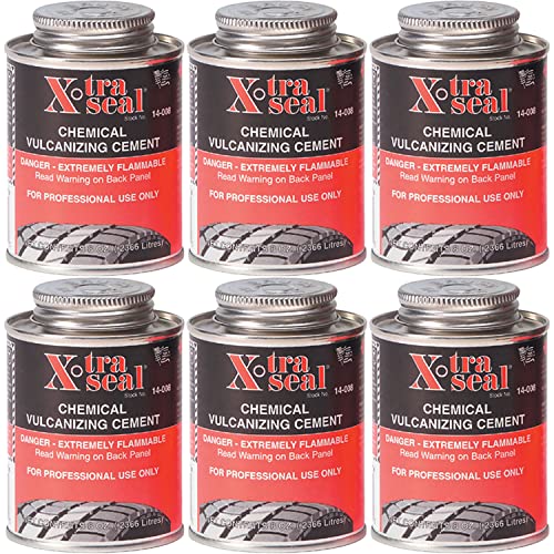 Chemical Vulcanizing Cement 6 Cans X-tra Seal Tire Tube Patch 8oz(0.2366 Liters)