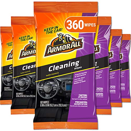 Armor All Car Interior Cleaner Wipes, Interior Cleaning Wipes for Cars, Trucks, Motorcycles, 60 Each