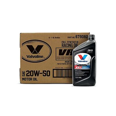 Valvoline VR1 Racing Synthetic SAE 20W-50 High Performance High Zinc Motor Oi...