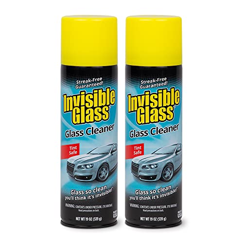 Invisible Glass Premium Glass Cleaner with Amazon Basics Thick Microfiber Cleaning Cloths