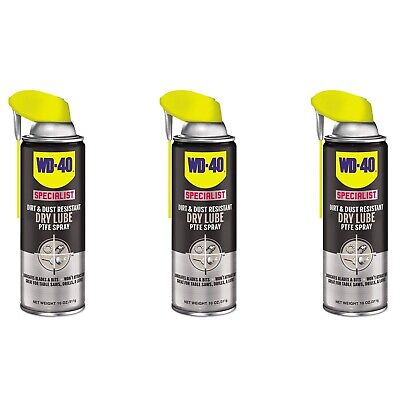 WD-40 300059 Dirt and Dust Resistant Dry Lubricant Spray w/Smart Straw (3 Pack)