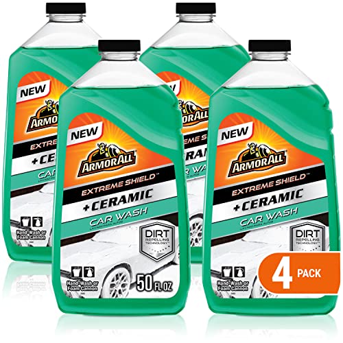 Armor All Ceramic Foaming Car Wash Soap with Extreme Shield, 50 Fl Oz Each (Pack of 4)