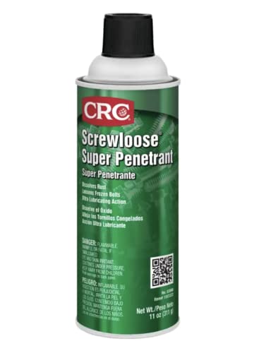 CRC Screwloose Super Penetrant 03060  11 WT OZ, Plastic Safe Aerosol for Corroded Fasteners, Seized Mechanical Components