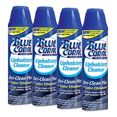 Blue Coral DC22 Upholstery Cleaner Dri-Clean Plus with Odor Eliminator, 22.8 oz. Aerosol, Pack of 4
