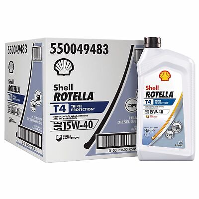 Shell Rotella T4 Triple Protection Conventional 15W-40 Diesel Engine Oil (1-Q...